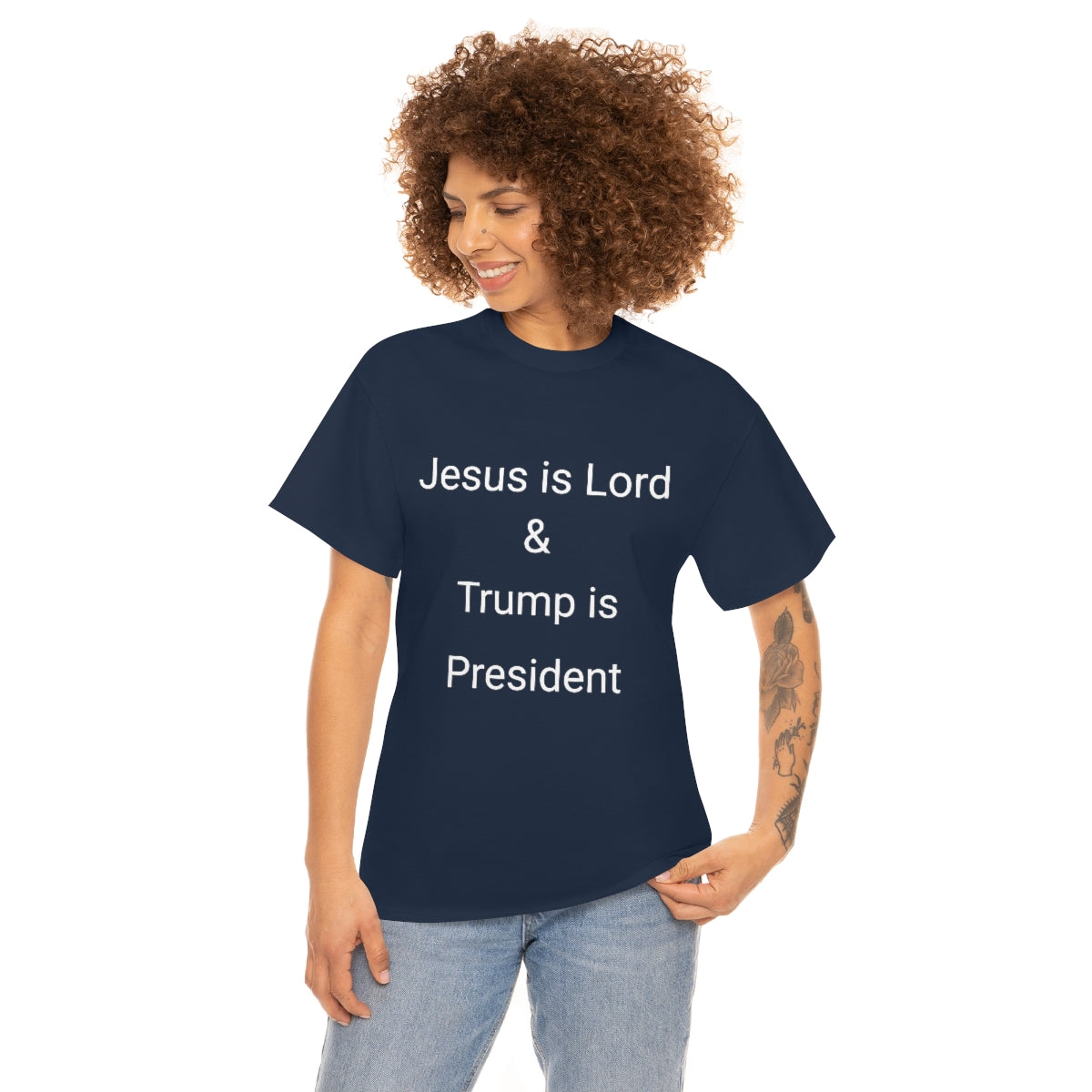 Jesus is Lord Trump is President - Unisex Heavy Cotton Tee