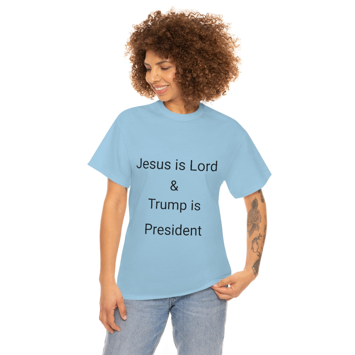 Jesus is Lord Trump is President - Unisex Heavy Cotton Tee